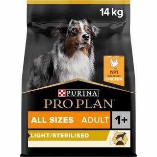 Pro Plan Dog Light/Sterilised Adult All Sizes kura 14kg