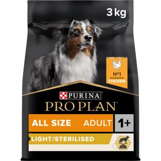 Pro Plan Dog Light/Sterilised Adult All Sizes kura 3kg