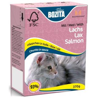 Bozita Cat kúsky v omáčke s lososom Tetrapak 370g