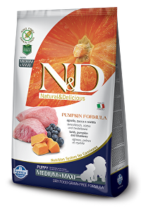 N&D GF Pumpkin DOG Puppy M/L Lamb & Blueberry 2,5kg