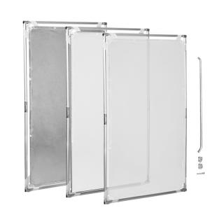 Difúzny odrazový panel s kovovou konštrukciou - 140x200cm - 3in1