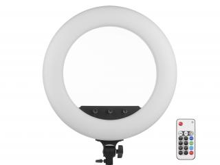 Hybridné kruhové LED trvalé svetlo 3200-5800K - Ring light LF-480 RGB