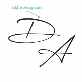 CALLIGRAPHY pieskovanie monogramu Výška monogramu: Veľká do 6 cm