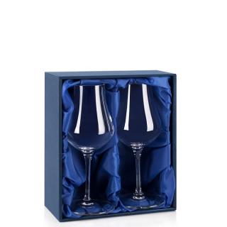 Darčeková krabička na 2 degustačné poháre Spirits Snifter  Prodáváme pouze k našim sklenicím Výstielka: modrý satén