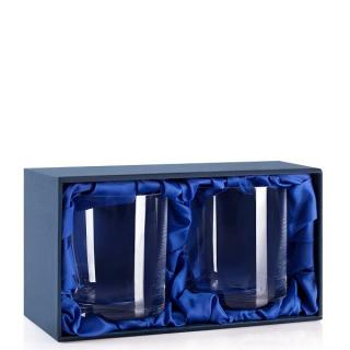 Darčeková krabička na 2 poháre na whisky  Prodáváme pouze k našim sklenicím Výstielka: modrý satén