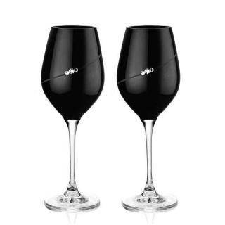 Diamante Sihouette black poháre na víno 360 ml, 2 ks