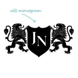 LIONS pieskovanie monogramu Výška monogramu: Stredná do 4 cm