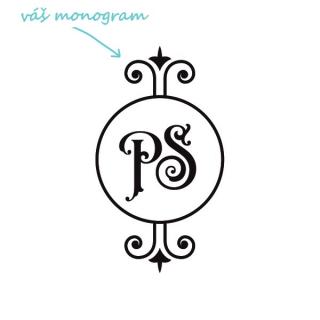 ROYAL pieskovanie monogramu Výška monogramu: Stredná do 6 cm