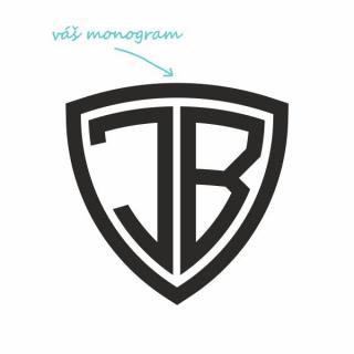 SHIELD pieskovanie monogramu Výška monogramu: Veľká do 6 cm