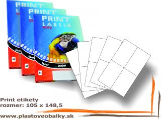 Print etikety 105 x 148,5 mm 100ks/A4 (Samolepiace etikety 105 x 148,5 mm)