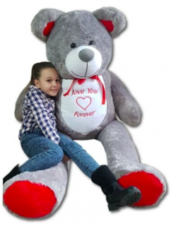 Veľký plyšový medveď HENNRY  I ♡ Love You Forever 200 cm (Farba sivo - červená)