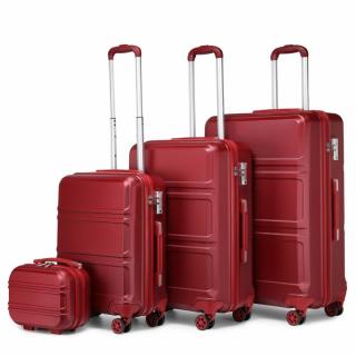 Červená sada luxusných kufrov s TSA zámkom &quot;Travelmania&quot; - veľ. S, M, L, XL