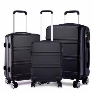 Čierna sada luxusných kufrov s TSA zámkom &quot;Travelmania&quot; - veľ. M, L, XL