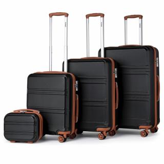 Čierna sada luxusných kufrov s TSA zámkom &quot;Travelmania&quot; - veľ. S, M, L, XL
