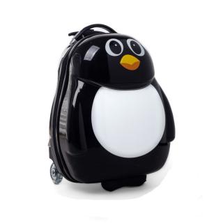 Čierny detský kufor na kolieskach &quot;Penguin&quot; - veľ. M