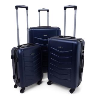 Modrá sada 3 odolných elegantných plastových kufrov &quot;Armor&quot; - veľ. M, L, XL
