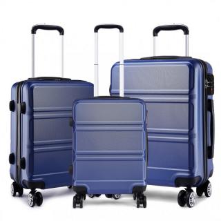 Modrá sada luxusných kufrov s TSA zámkom &quot;Travelmania&quot; - veľ. M, L, XL
