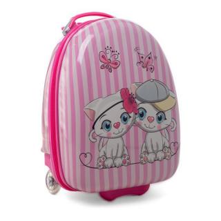 Ružový detský kufor na kolieskach &quot;Cats&quot; - veľ. M