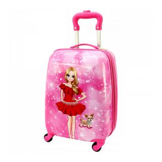 Ružový detský kufor pre dievčatá &quot;Dolly&quot; - veľ. M