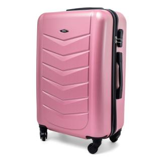 Ružový luxusný odolný kufor na kolieskach &quot;Armor&quot; - veľ. L