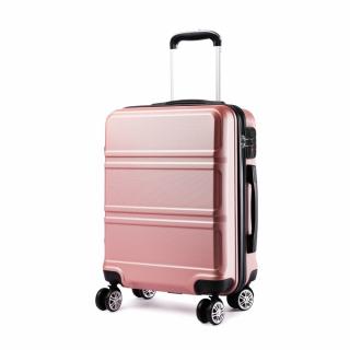 Ružový odolný plastový cestovný kufor &quot;Travelmania&quot; - veľ. L