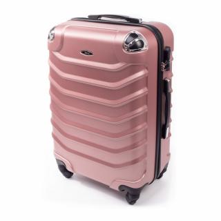 Ružový škrupinový cestovný kufor &quot;Premium&quot; - veľ. XL