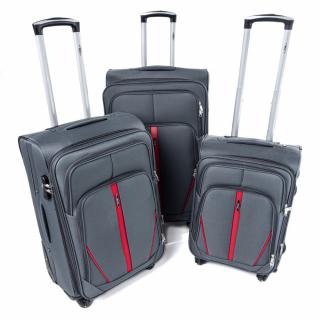 Šedá sada 3 nepremokavých kufrov &quot;Practical&quot; + expander - veľ. M, L, XL