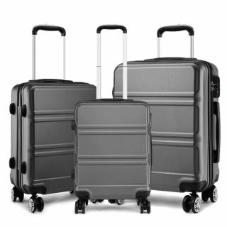 Sivá sada luxusných kufrov s TSA zámkom &quot;Travelmania&quot; - veľ. M, L, XL