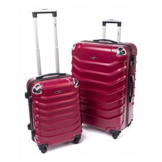 Tmavočervená sada 2 škrupinových kufrov &quot;Premium&quot; - veľ. M + XL