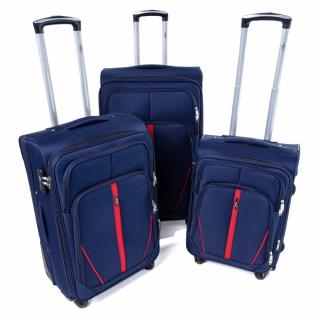 Tmavomodrá sada 3 nepremokavých kufrov &quot;Practical&quot; + expander - veľ. M, L, XL