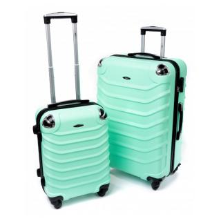 Zelená sada 2 škrupinových kufrov &quot;Premium&quot; - veľ. M + XL