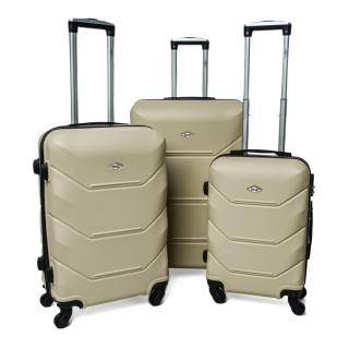 Zlatá sada 3 luxusných ľahkých plastových kufrov &quot;Luxury&quot; - veľ. M, L, XL