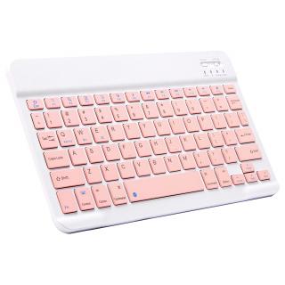 Bezdrôtová klávesnica pre iMac, PC, notebooky, tablety, telefóny - bielo-ružová
