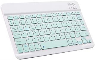 Bezdrôtová klávesnica pre iMac, PC, notebooky, tablety, telefóny - bielo-tyrkysová