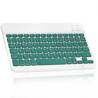 Bezdrôtová klávesnica pre iMac, PC, notebooky, tablety, telefóny - bielo-zelená
