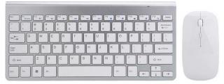 Bezdrôtový set klávesnice a myši - strieborno-biela