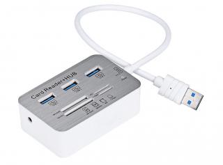 Hub USB 3.0 rozbočovač a čítačka pamäťových kariet