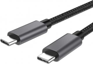 Synchronizačný a nabíjací kábel USB-C na USB-C - 1 m - čiernošedý