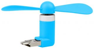 USB / Micro USB Vetráčik - Modrý