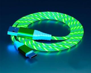 USB-USC-C rýchlo nabíjačka s LED podsvietením - zelená