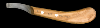 Jednostranný kopytný nôž DOUBLE  S   DELUXE LEO  s rovnou čepeľou Tip: Ľavý/rovná čepeľ