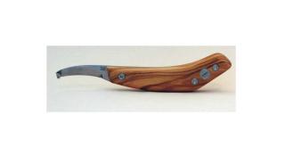 Jednostranný kopytný nôž LUWEX  BANANA  s drevenou rukoväťou SET Tip: Ľavý/rovná čepeľ