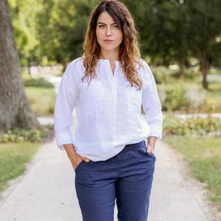 Ľanová blúzka Jarmila biela
