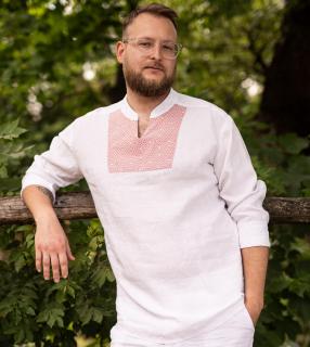 Ľanová košeľa Ľubomír zdobená - dve farby (tento výrobok vyrobíme po Vašej objednávke, dodanie približne do dvoch týždňov)
