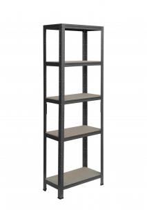 Kovový regál 155x60x30, 4-6 políc Farba: Antracitová, Počet polic: 5 políc