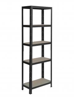 Kovový regál 155x60x30, 4-6 políc Farba: Čierna, Počet polic: 5 políc