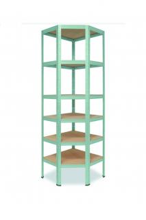 Regálový systém 180x180x60, 15-18 políc Farba: Metalická zelená, Počet polic: 6 políc