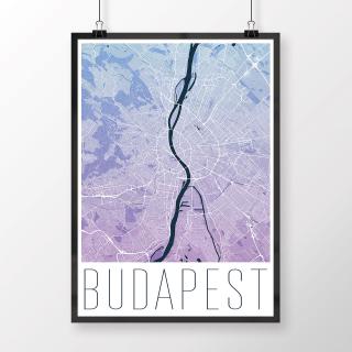 BUDAPEŠŤ, moderná, modro-fialová