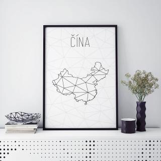 ČINA, minimalistická mapa