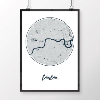 LONDÝN, okrúhly, svetlomodrý